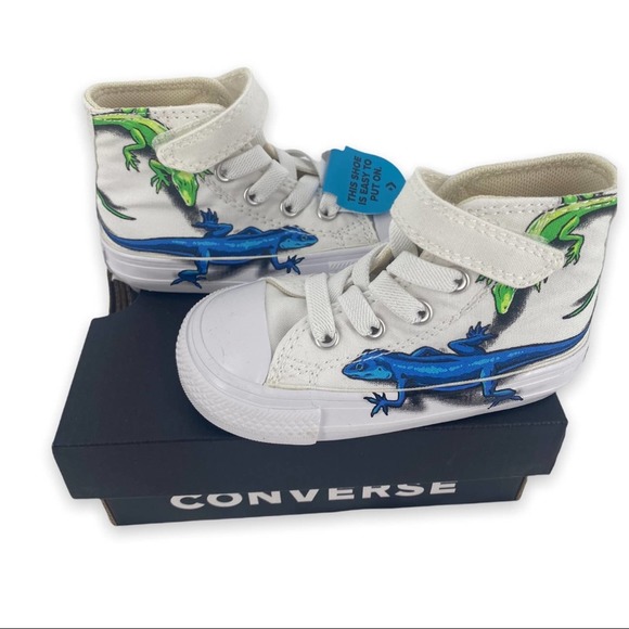 NEW Converse Chuck Taylor All Star 1V Hi Lizard Sneaker Baby Toddler Size 5 - Picture 3 of 9